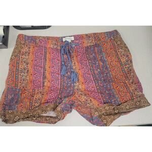 SUNDANCE KALINI SHORTS Linen Blend Size Petite XL Colorful